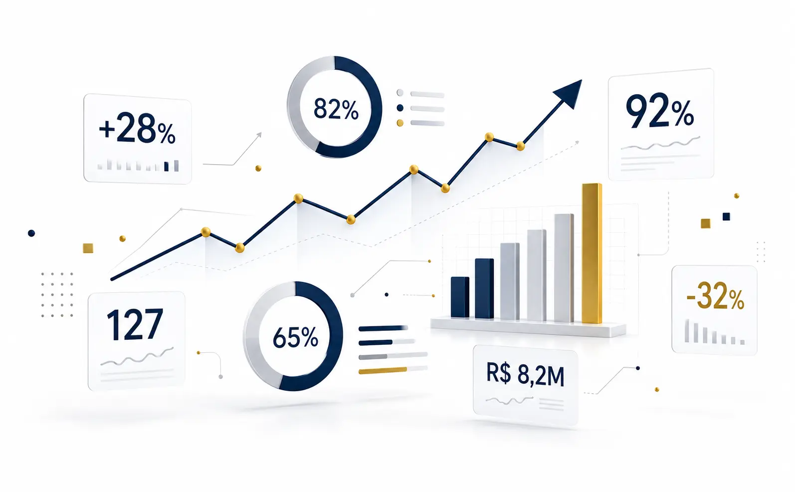 Gestor analisando indicadores comerciais